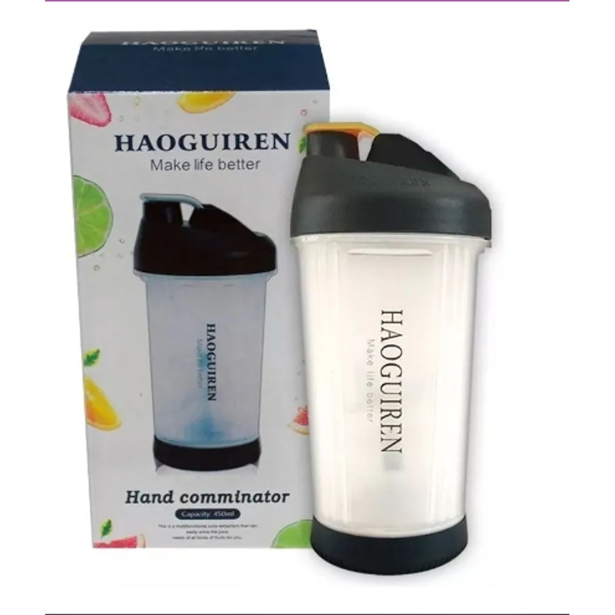 GENERICO - Licuadora Portátil Haoguiren Vaso Para Batidos 450ml Negro