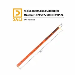 DALI - SET DE HOJAS PARA SERRUCHO MANUAL 10 PCS 12×300MM 191574