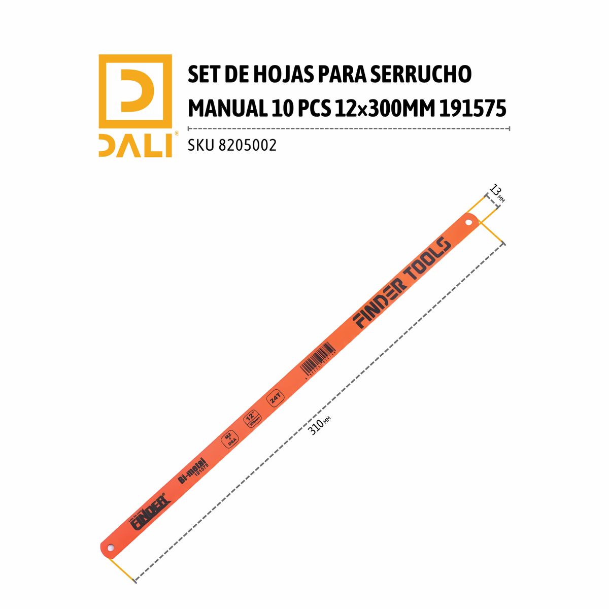 DALI - SET DE HOJAS PARA SERRUCHO MANUAL 10 PCS 12×300MM 191575