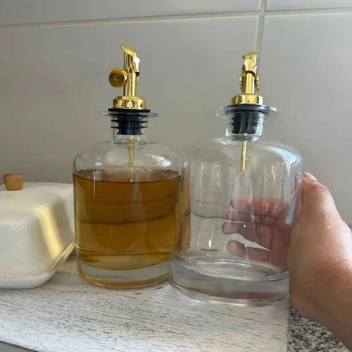 TODOHOGAR SANTIAGO DE CHILE - Set De 2 Botellas Dispensadoras De Aceite De Vidrio