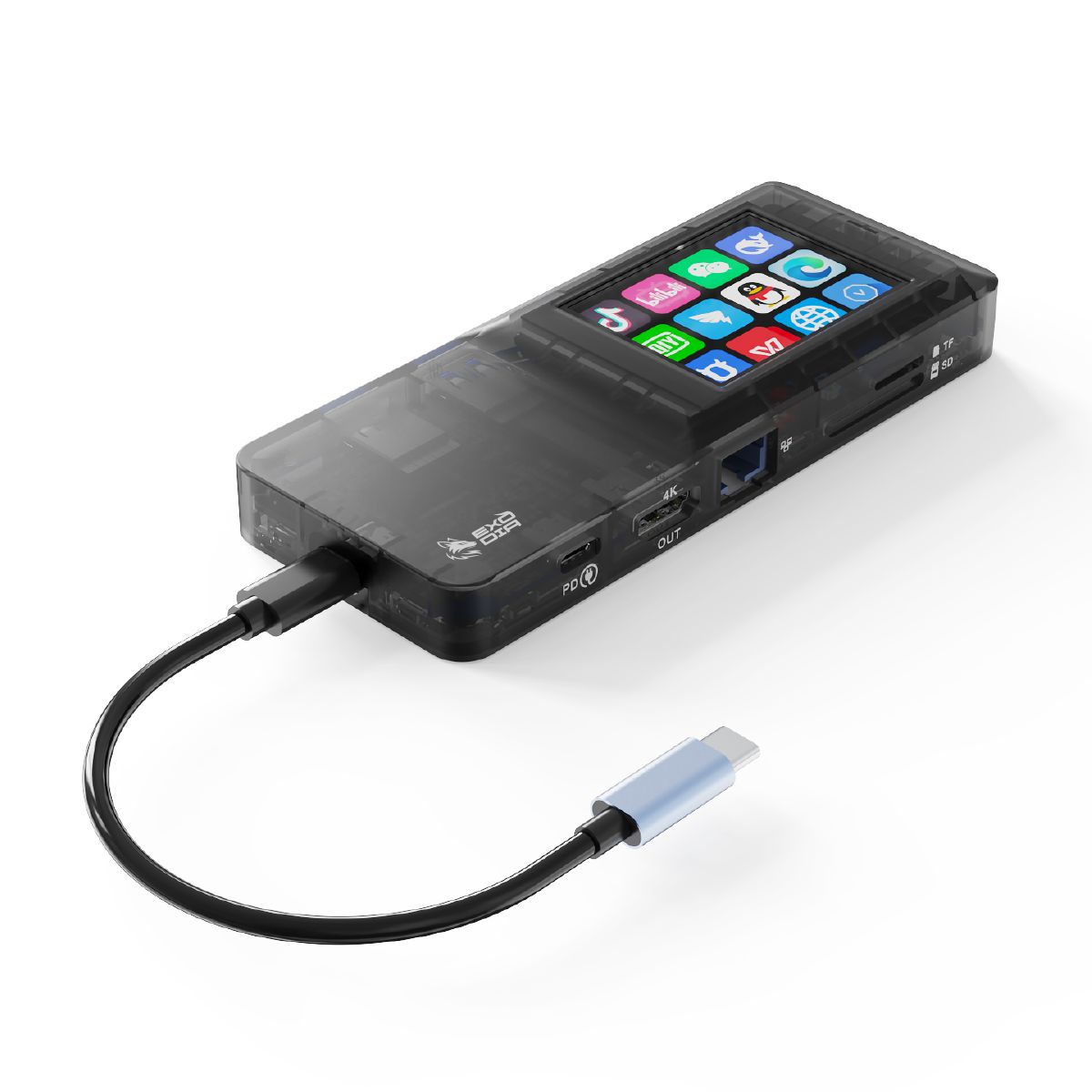 GENERICO - Hub Exodia Aura H1 con Streamdeck Touch USB C, 8 en 1