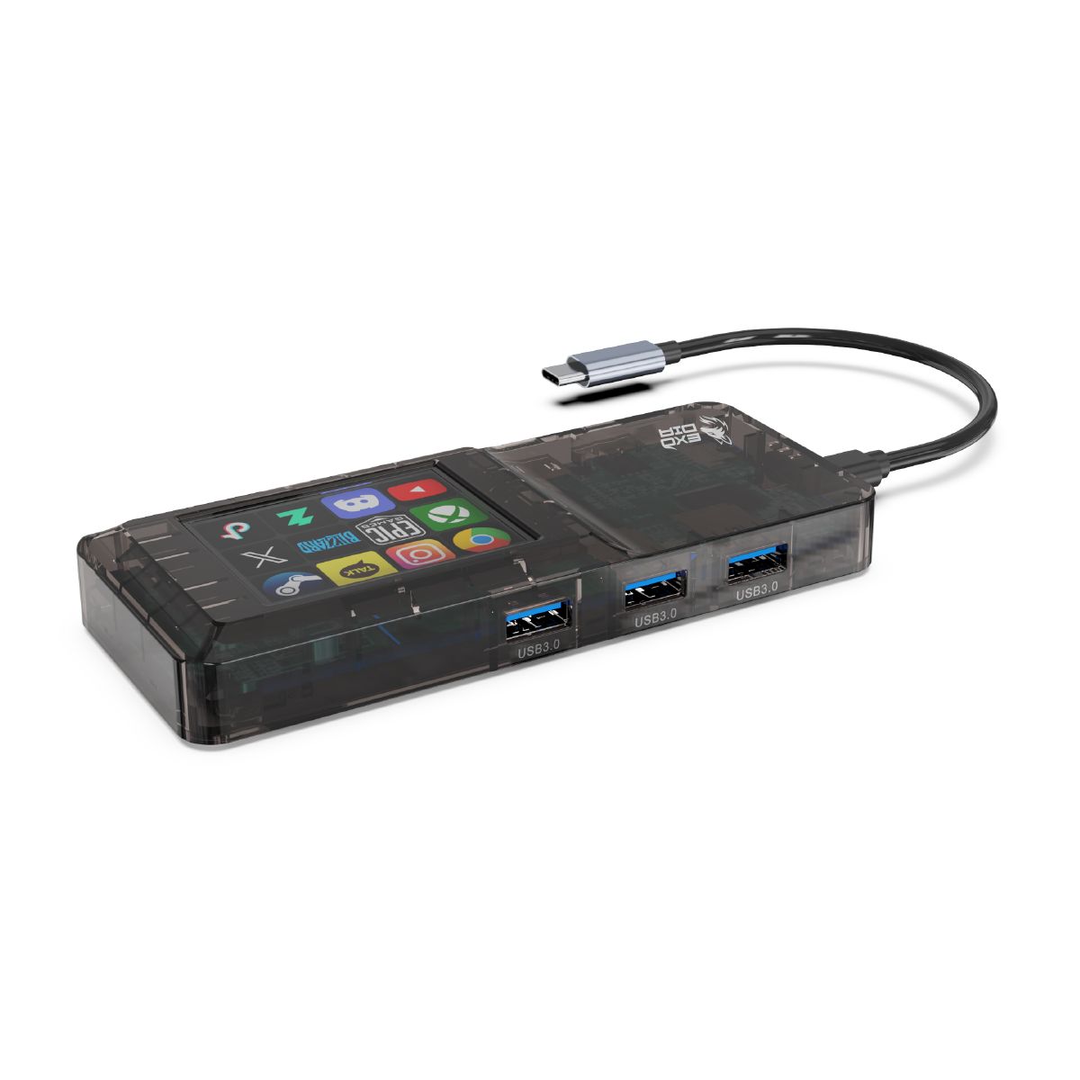 GENERICO - Hub Exodia Aura H1 con Streamdeck Touch USB C, 8 en 1