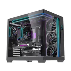 GENERICO - Gabinete Exodia Sky Plus Negro ATX 7 Fans ARGB V. Templado