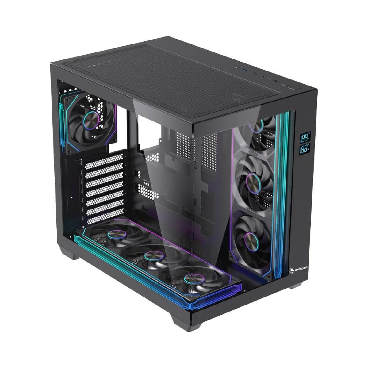 GENERICO - Gabinete Exodia Sky Plus Negro ATX 7 Fans ARGB V. Templado