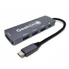 GENERICO - Hub GeekOn Tipo C 5 en 1 - 4x USB 3.0 - USB-C 5V