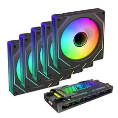 GENERICO - Pack Fans X5 Exodia ARGB Negro 120mm con Controlador