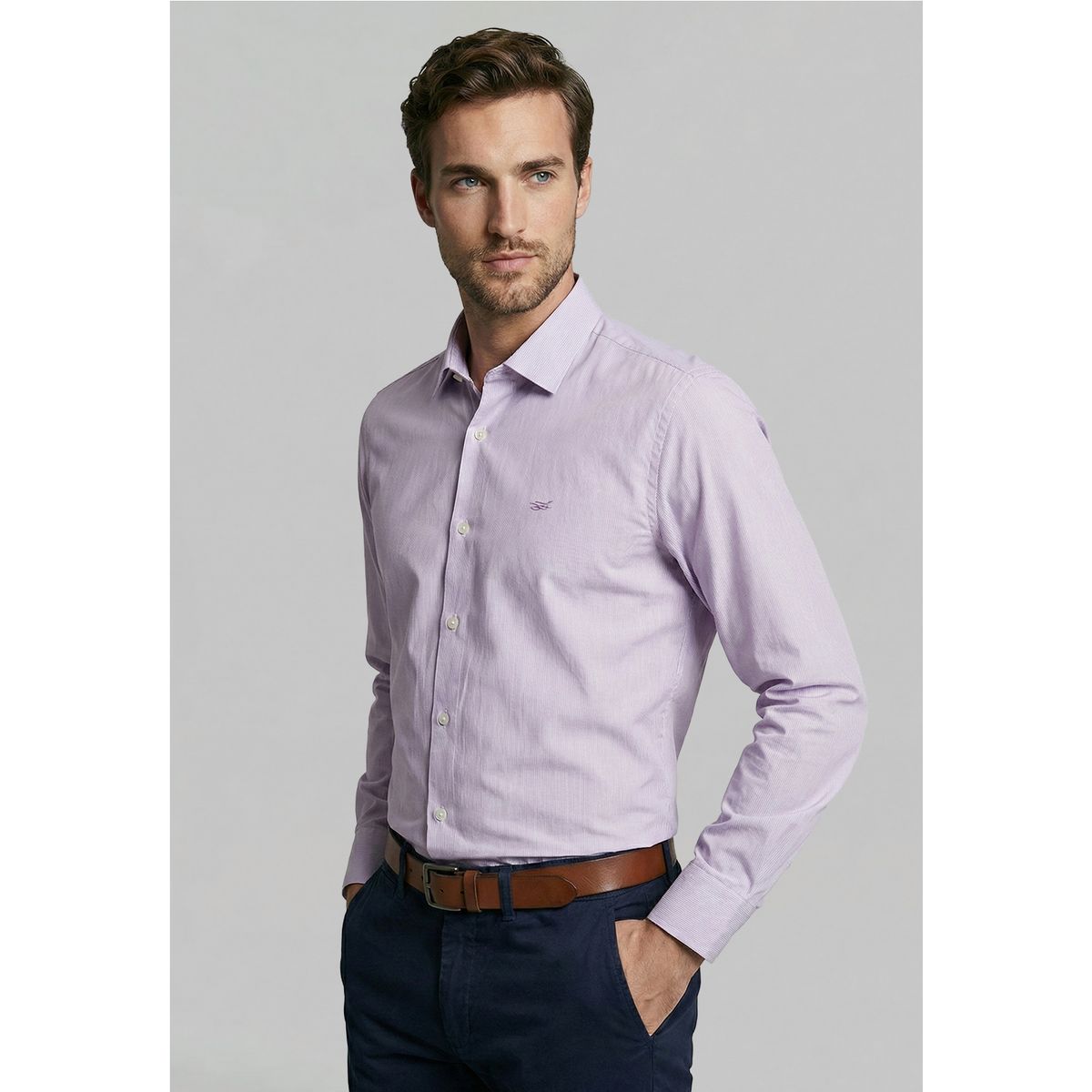 FEROUCH - Camisa Smart Casual Calabasas Violet Ferouch