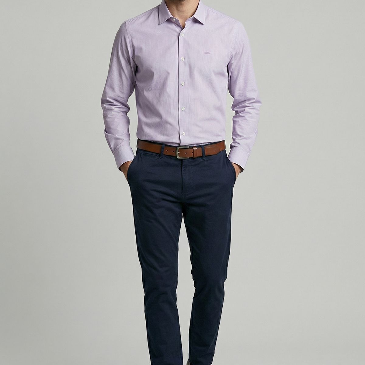FEROUCH - Camisa Smart Casual Calabasas Violet Ferouch
