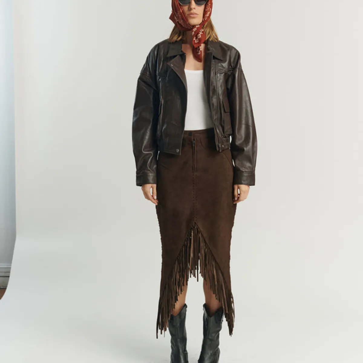 HER - BOMBER DE CUERO CHOCOLATE