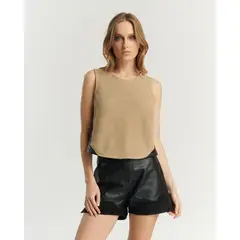 HER - Polera sin manga gamuza Taupe