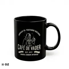 SM - Tazón Café de Vader 11 oz Star Wars – Taza Negra Coleccionable