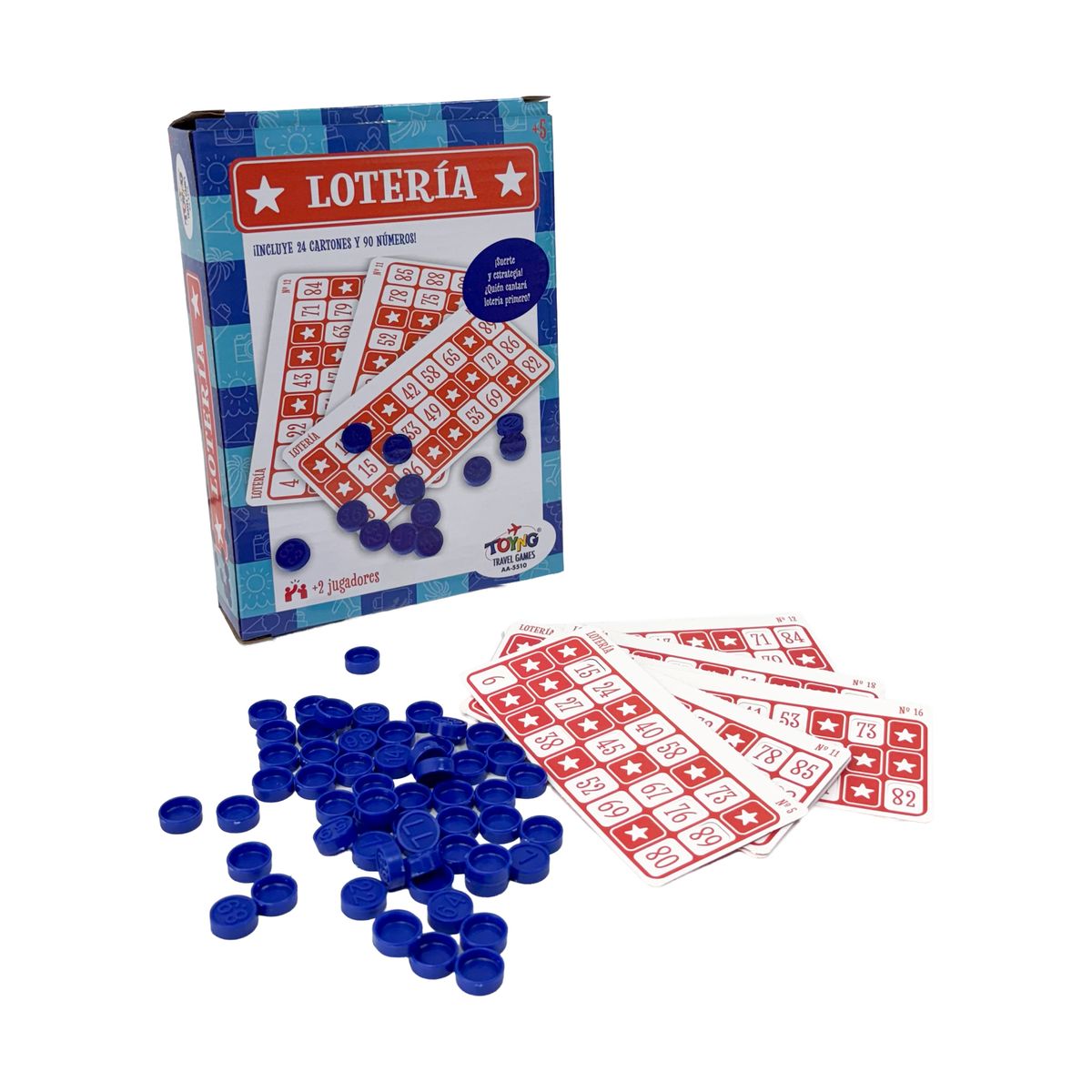 TOYNG - uego de Mesa Travel Game 24 Cartones con Fichas – Toyng