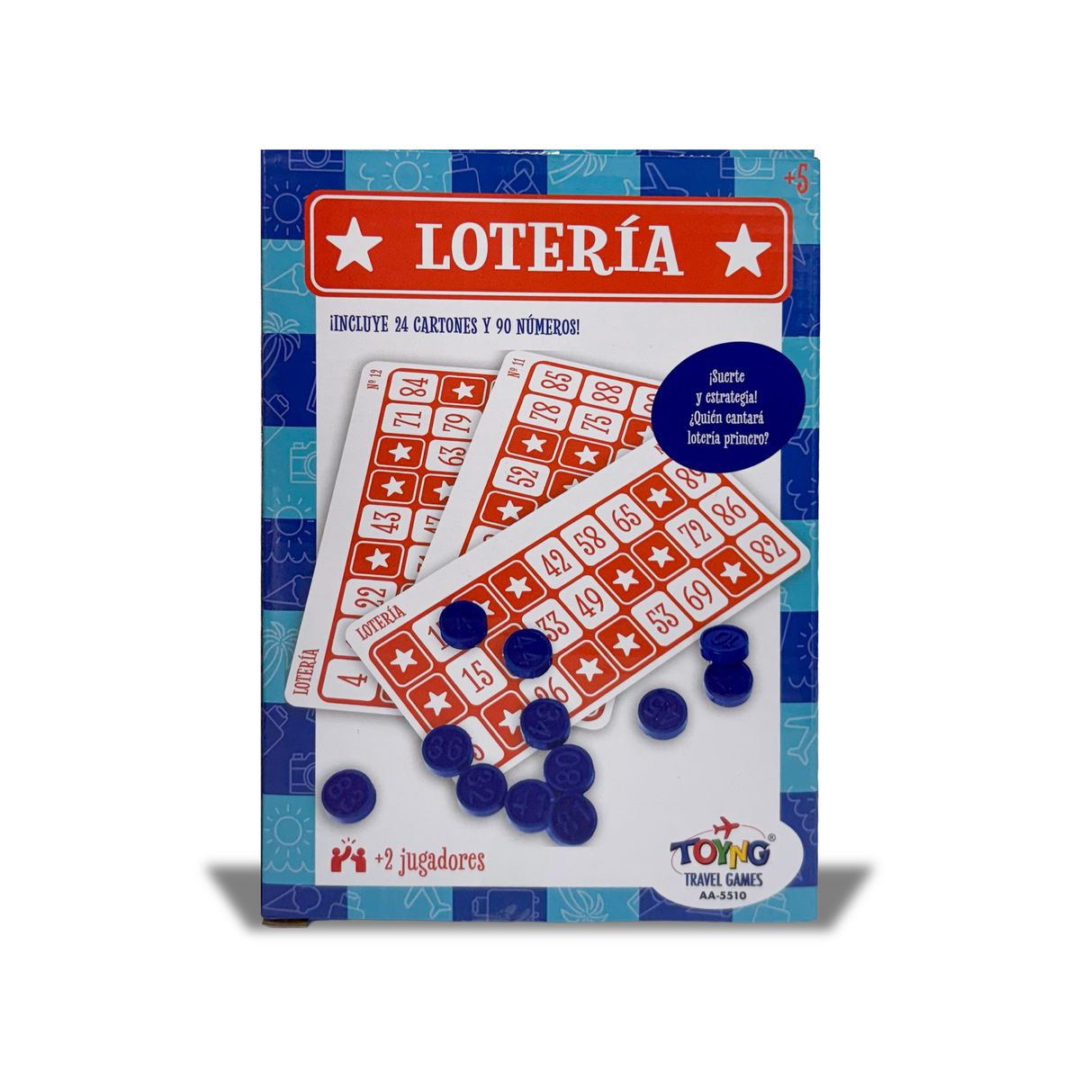 TOYNG - uego de Mesa Travel Game 24 Cartones con Fichas – Toyng