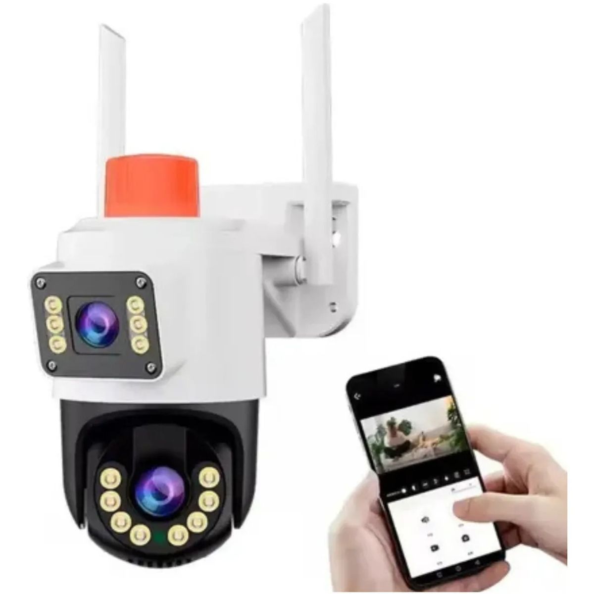 GENERICO - Cámara De Seguridad Dual Jortan 5g App Yoose 2 Antena Blanco