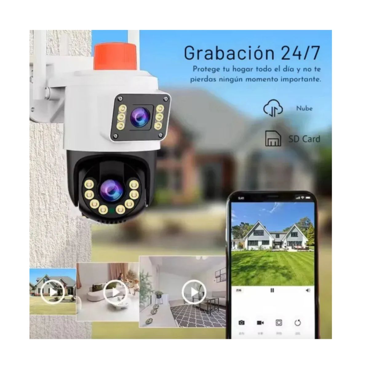 GENERICO - Cámara De Seguridad Dual Jortan 5g App Yoose 2 Antena Blanco