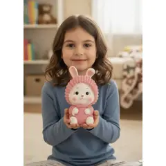 GENERICO - Alcancía Hucha Conejo Con Gorro Tejido Para Niñas Infantil