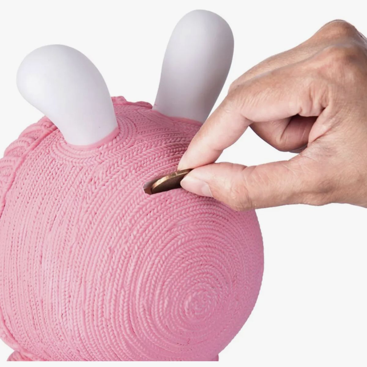 GENERICO - Alcancía Hucha Conejo Con Gorro Tejido Para Niñas Infantil