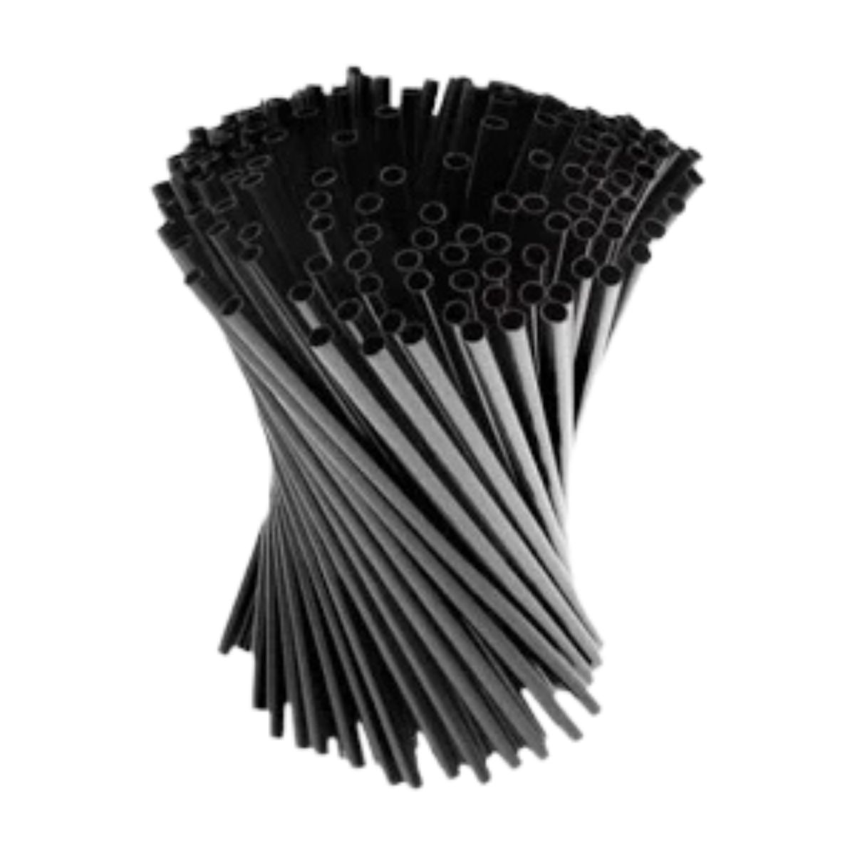 GENERICO - Bombillas Plásticas Negras 21cm x 8mm Pajillas Pack 100 Unidades