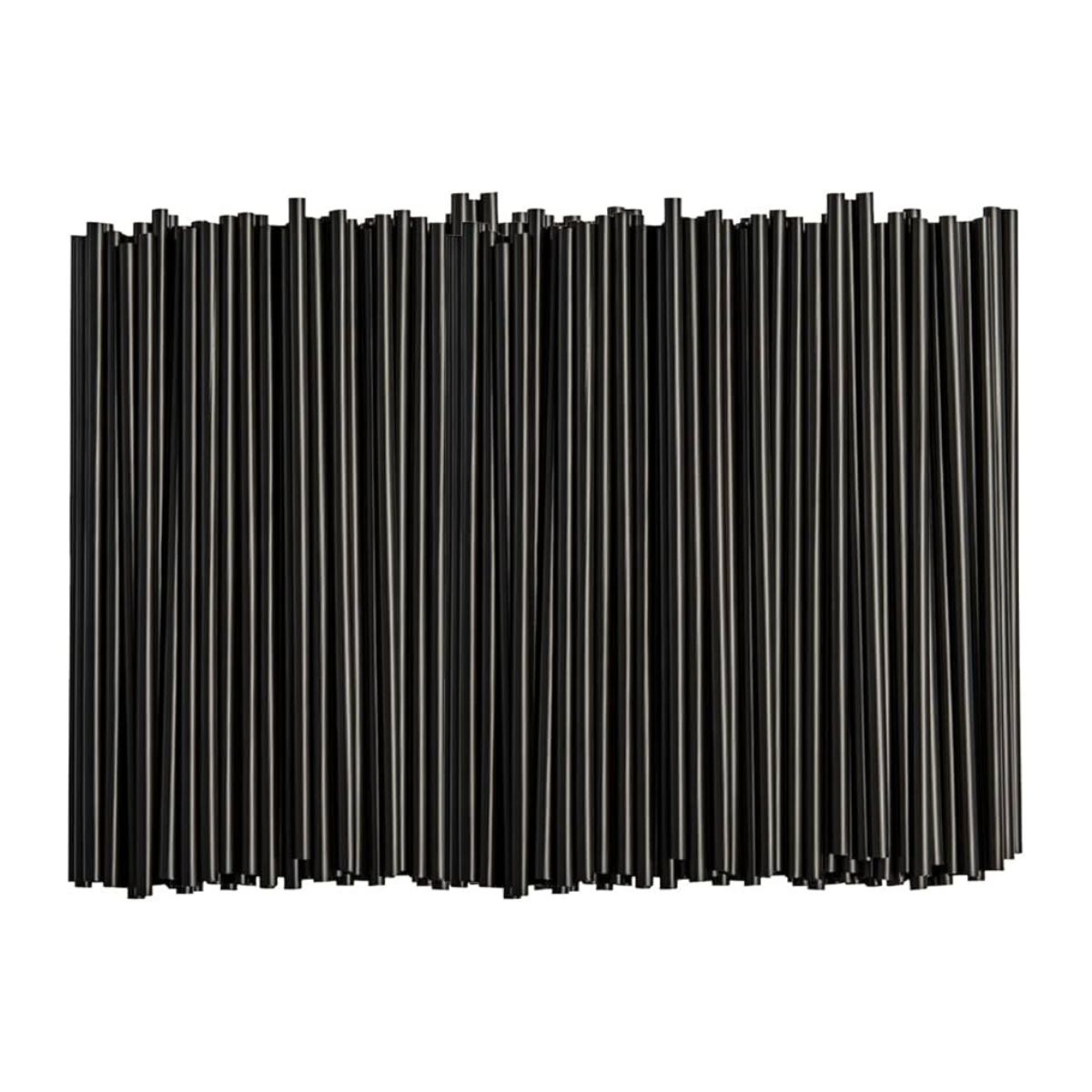 GENERICO - Bombillas Plásticas Negras 21cm x 8mm Pajillas Pack 100 Unidades