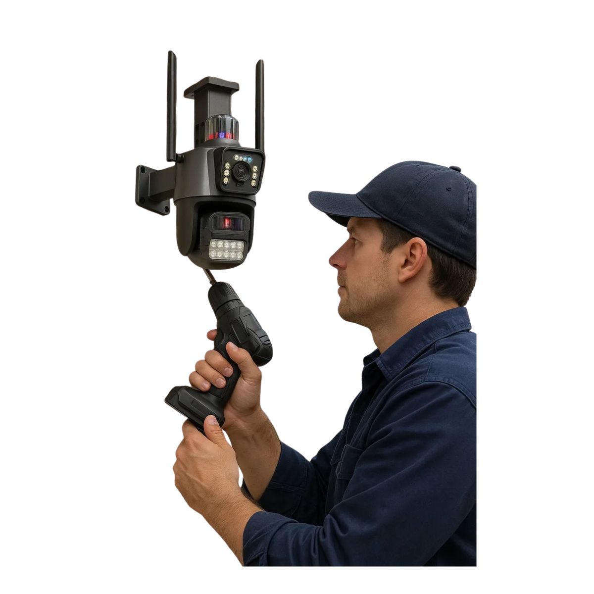 GENERICO - Cámara De Seguridad Pro Jortan Jt-9687  Monitoreo Dual 360° Negro