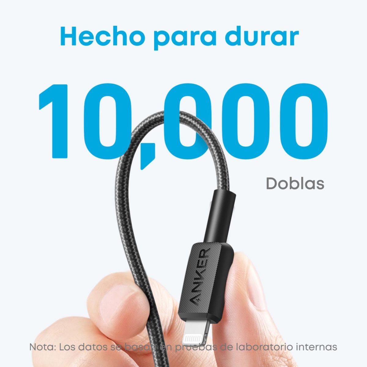 ANKER - Cable USB-C a Lightning Anker Carga Rápida 60W 2m Negro