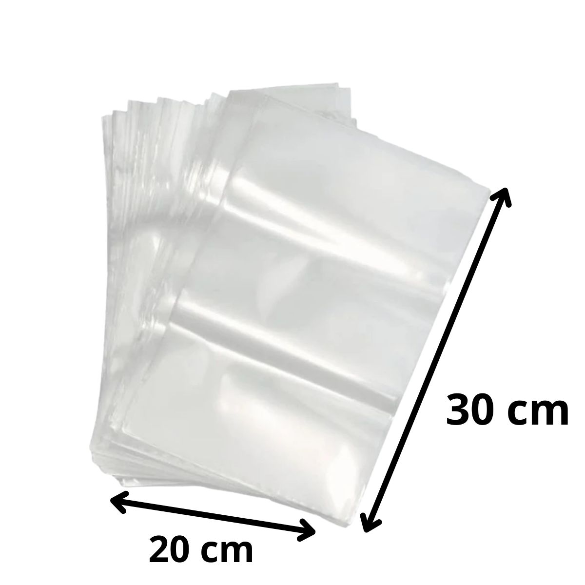 GENERICO - Bolsas Plásticas Polietileno Transparentes 20x30cm Pack 100 Und Cocina