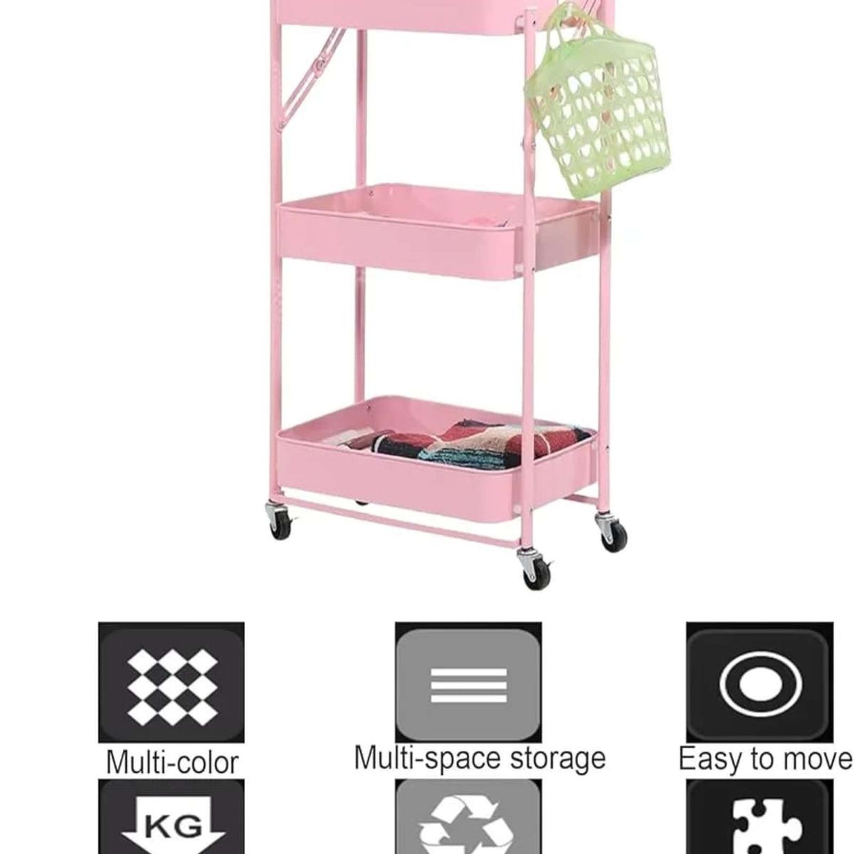 GENERICO - Carrito de Almacenamiento Organizador Plegable