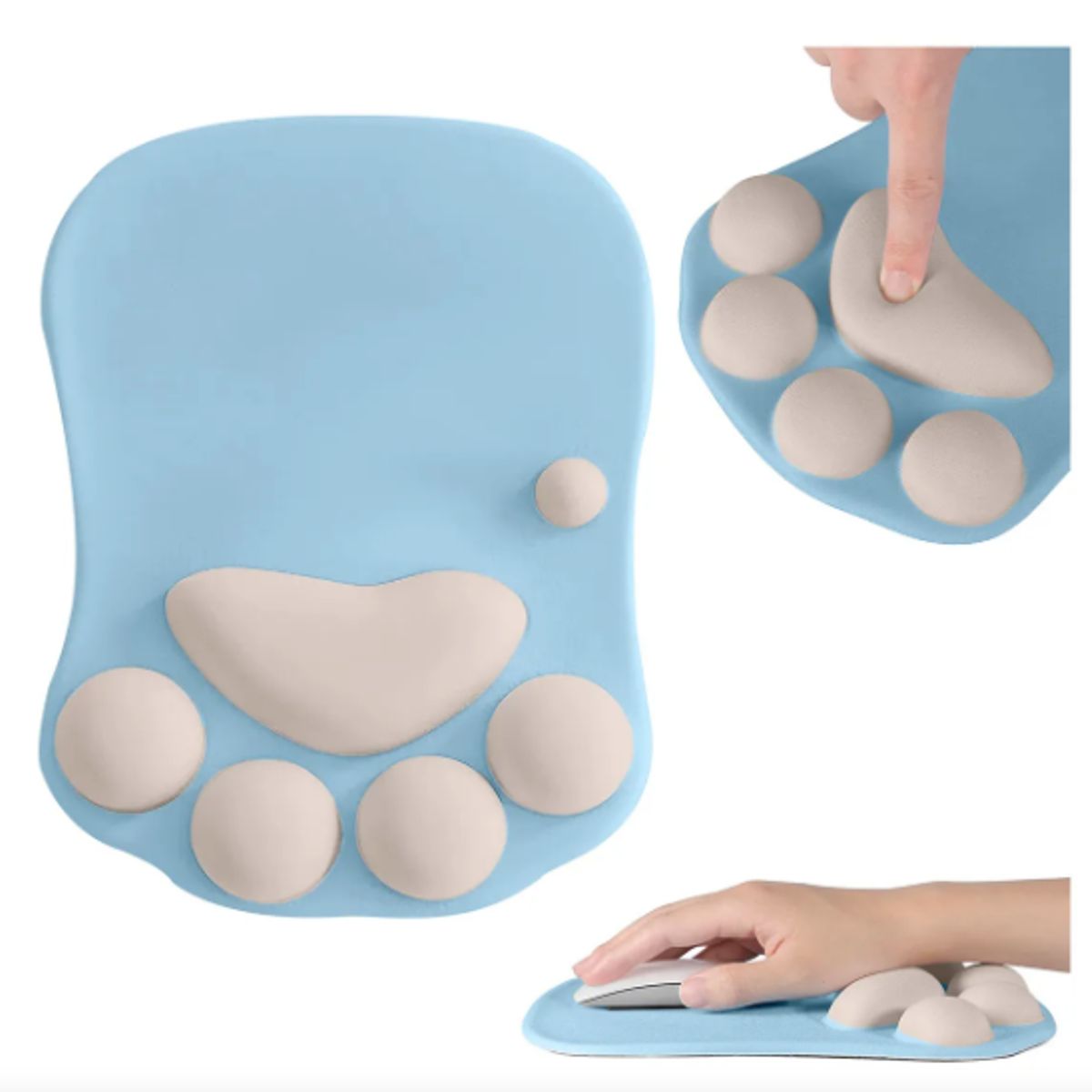 GENERICO - Mouse Pad Alfombrilla Gel Con Soporte Muñeca De Gato Suave