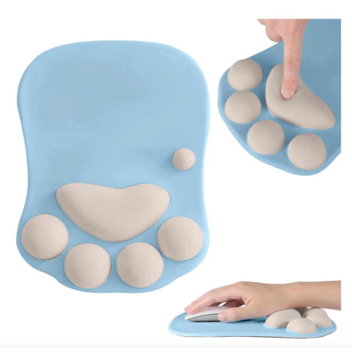GENERICO - Mouse Pad Alfombrilla Gel Con Soporte Muñeca De Gato Suave