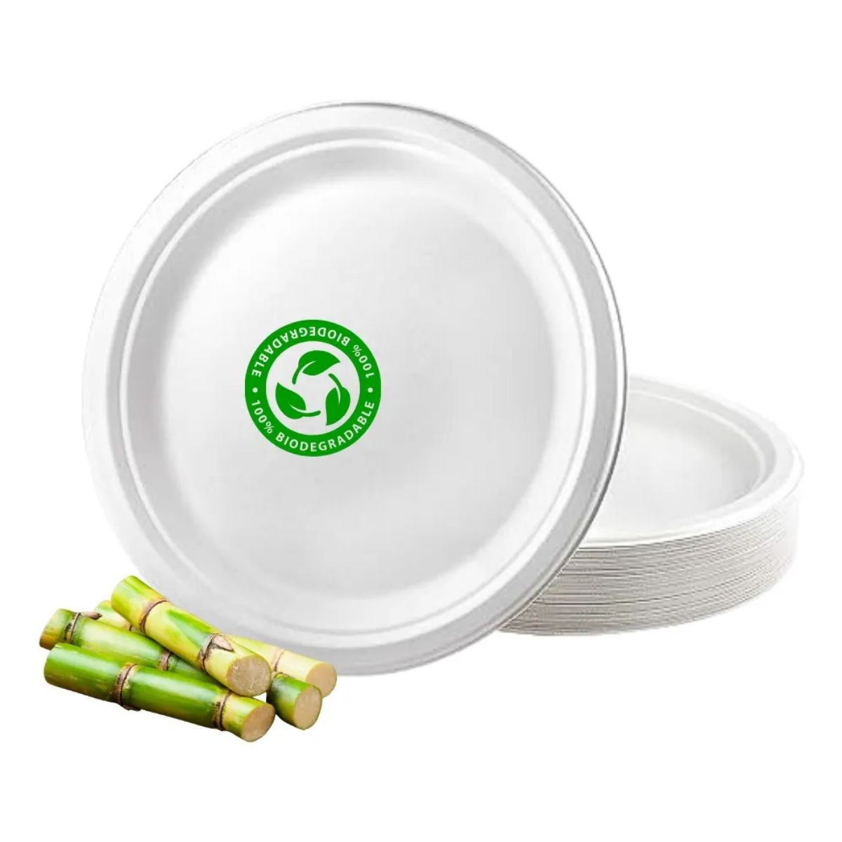 GENERICO - Platos Biodegradables De 18cm Desechables Pack x50 Unidades