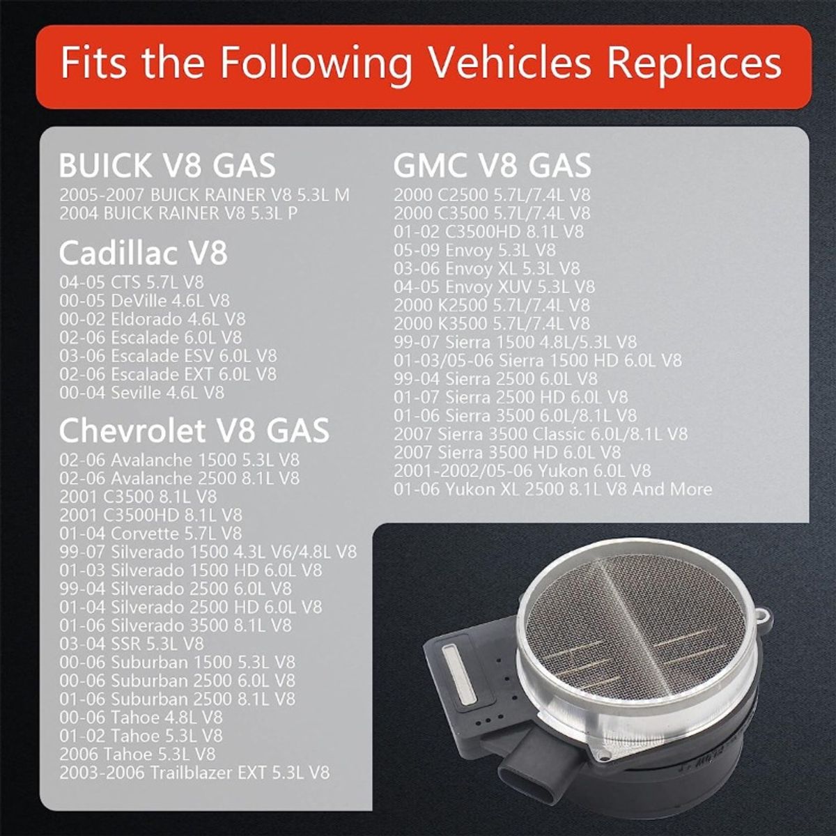 GENERICO - Sensor Maf Chevrolet Silverado Tahoe Ver Mas  5 Pines