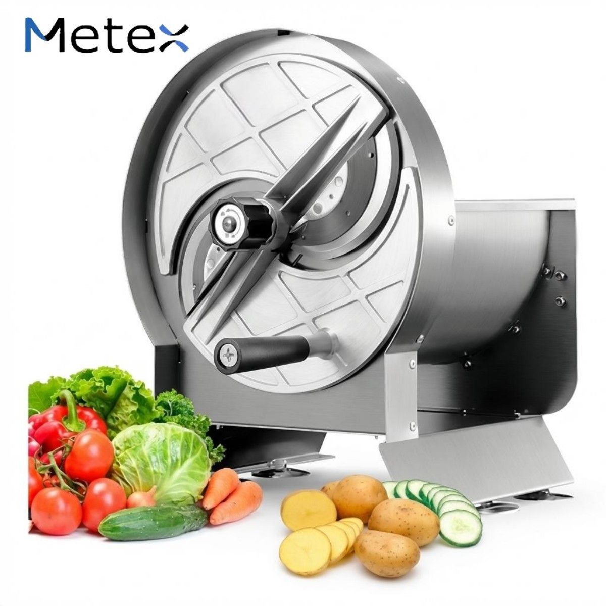 METEX - Cortadora De Frutas Y Verduras Comercial Plateado Plateado