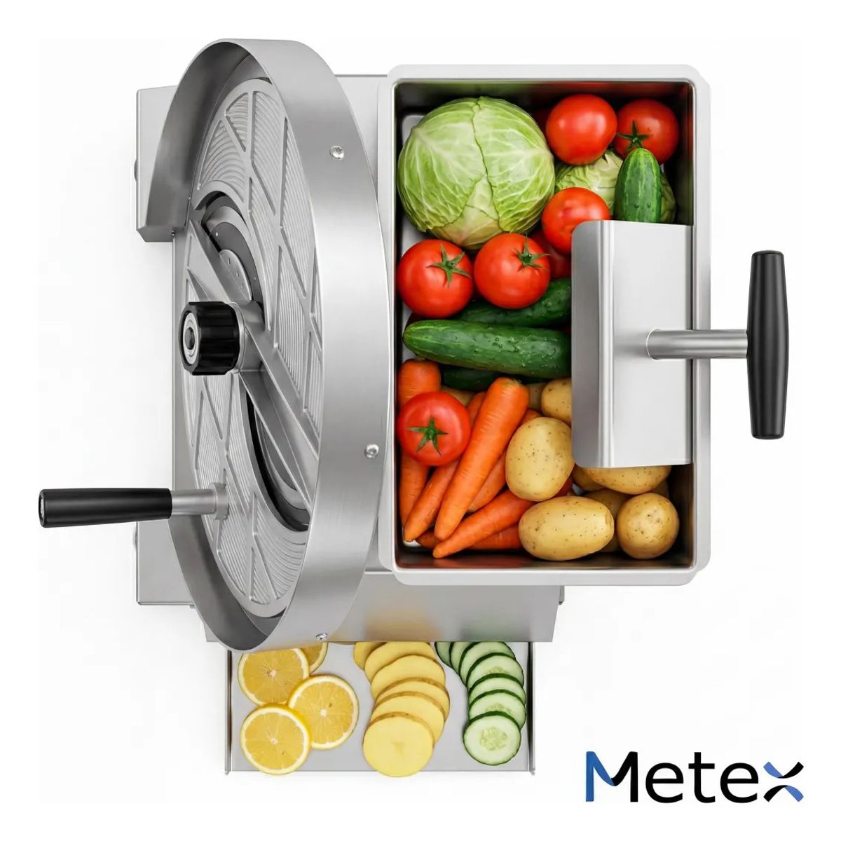METEX - Cortadora De Frutas Y Verduras Comercial Plateado Plateado