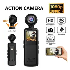 GENERICO - Mini Body Camara Profesional Full Hd Grabación 180° Negro