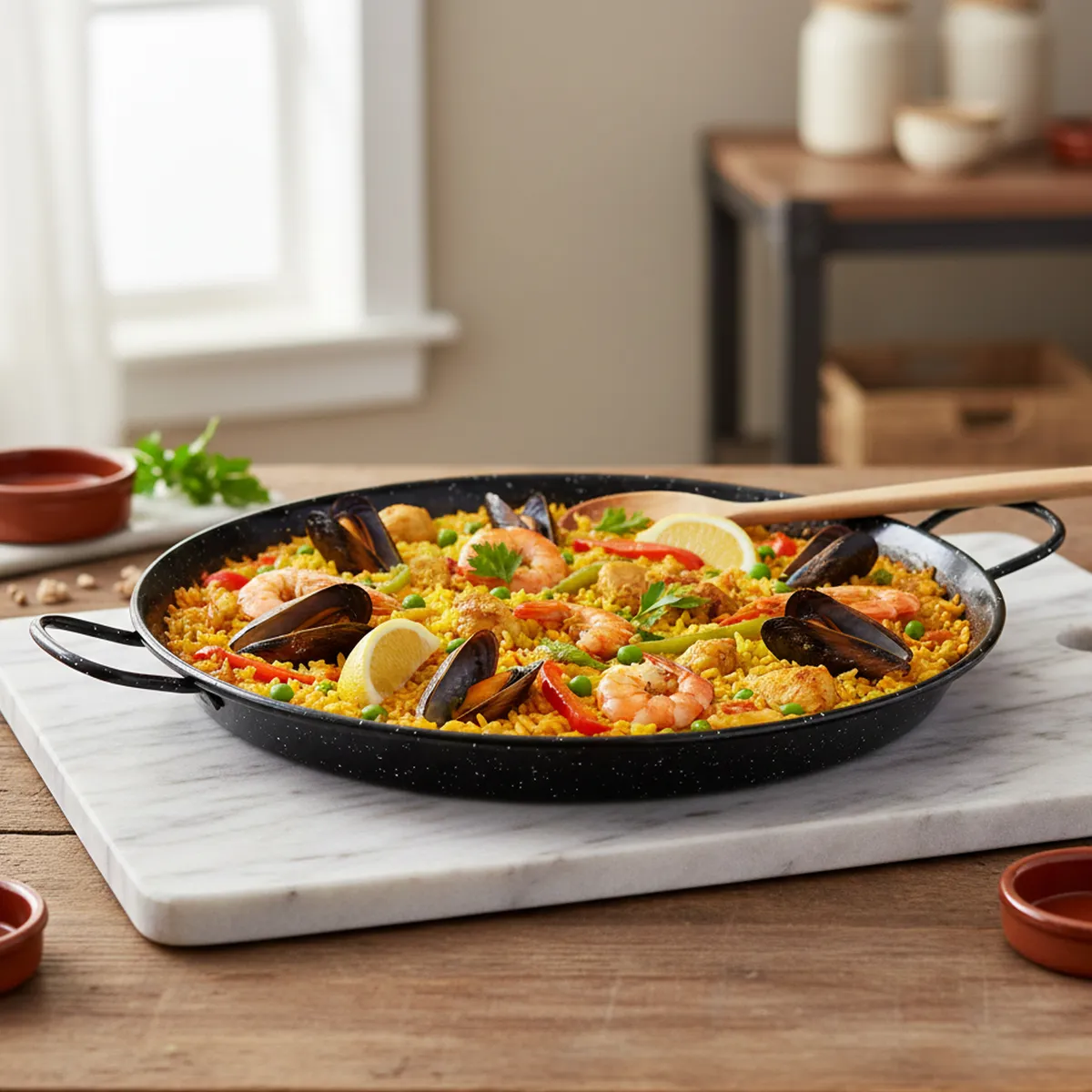 LA VALENCIANA - Paellera Esmaltada 42 cm