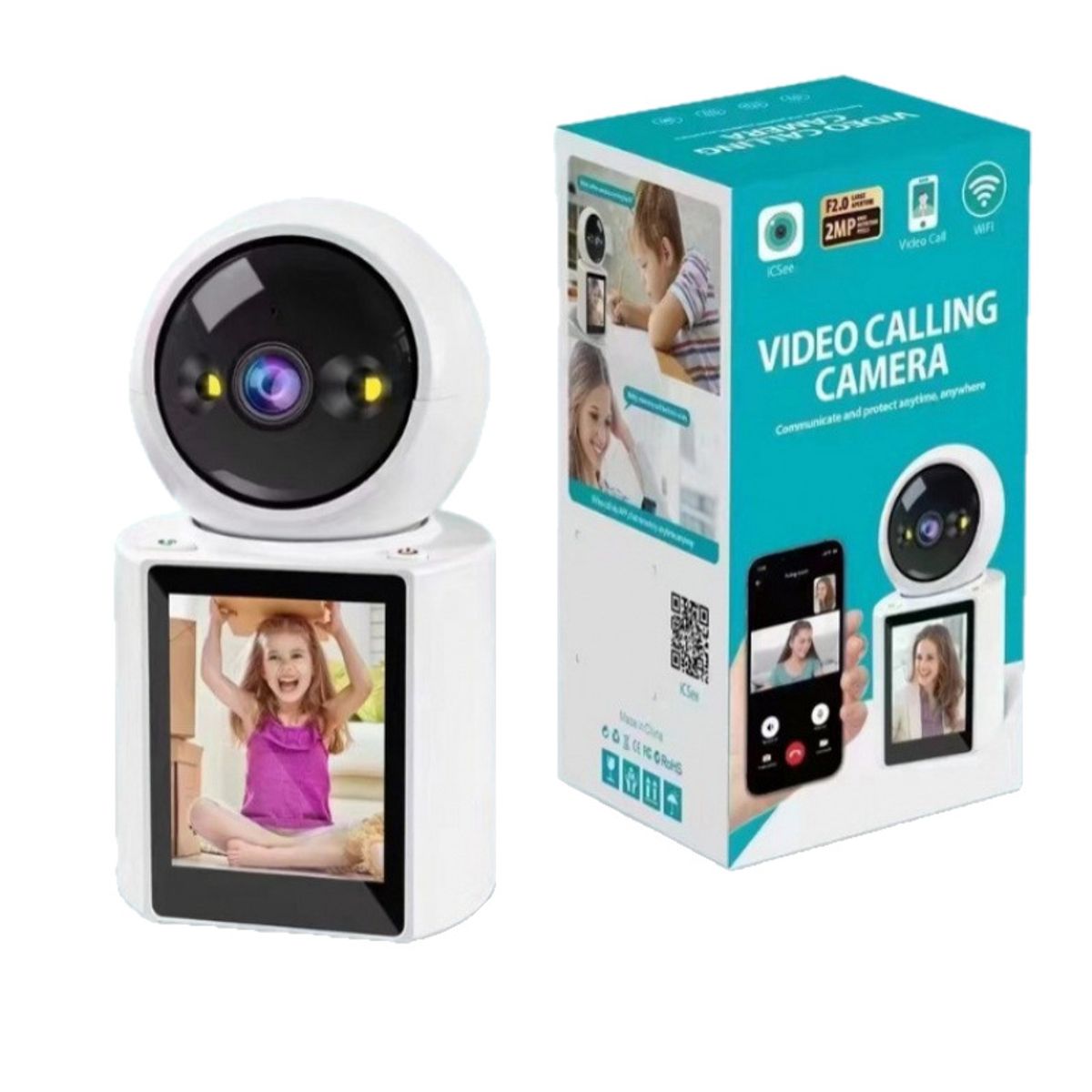 GENERICO - Cámara Video Seguridad Wifi Videollamada Bidireccional 1080p Blanco