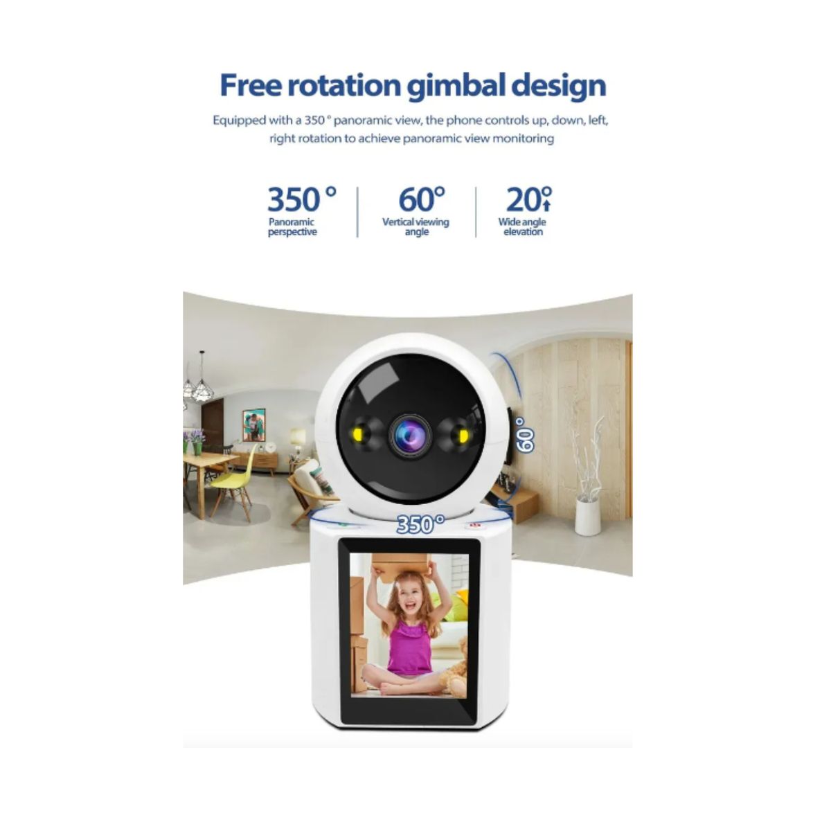 GENERICO - Cámara Video Seguridad Wifi Videollamada Bidireccional 1080p Blanco