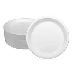 GENERICO - Plato De 23cm Biodegradables Pack 100 Unidades Platos Desechables