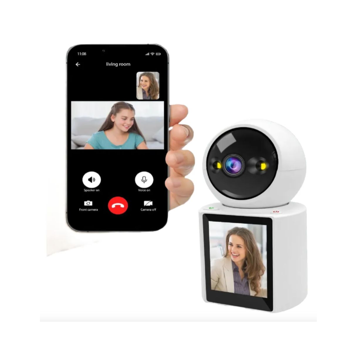 GENERICO - Cámara Video Seguridad Wifi Videollamada Bidireccional 1080p Blanco