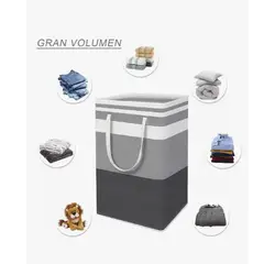 GENERICO - Cesto Canasto Para Ropa Sucia Plegables Organización 75l 2pz Gris Liso