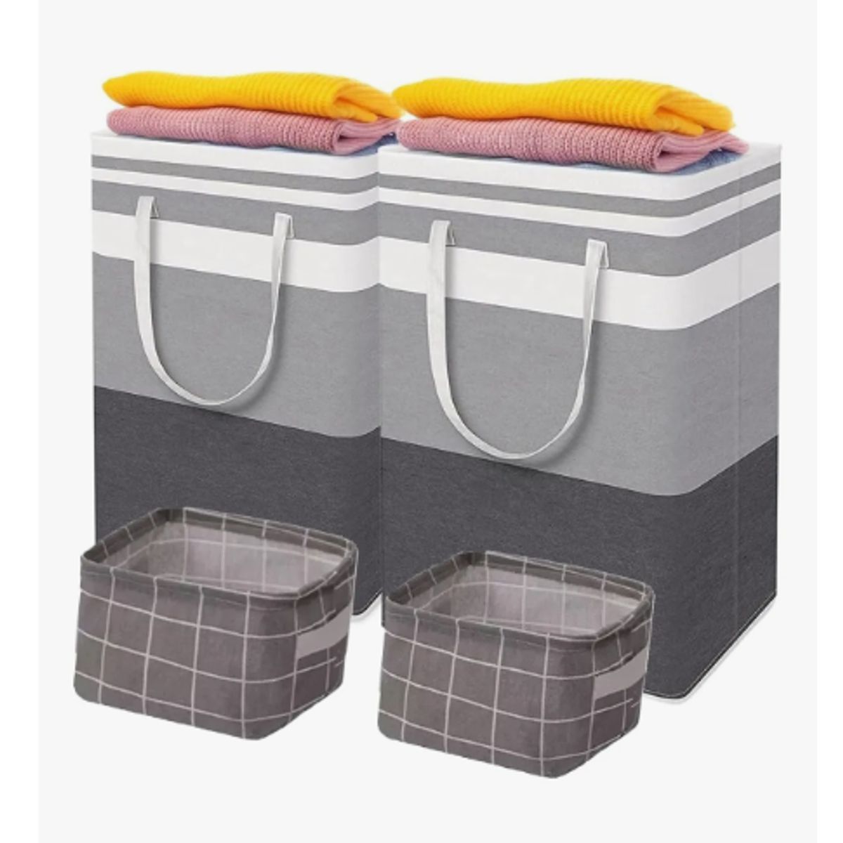 GENERICO - 4 Cesto Grande Ropa Sucia Y Lavandería Plegable,(2x75l+2x5l)
