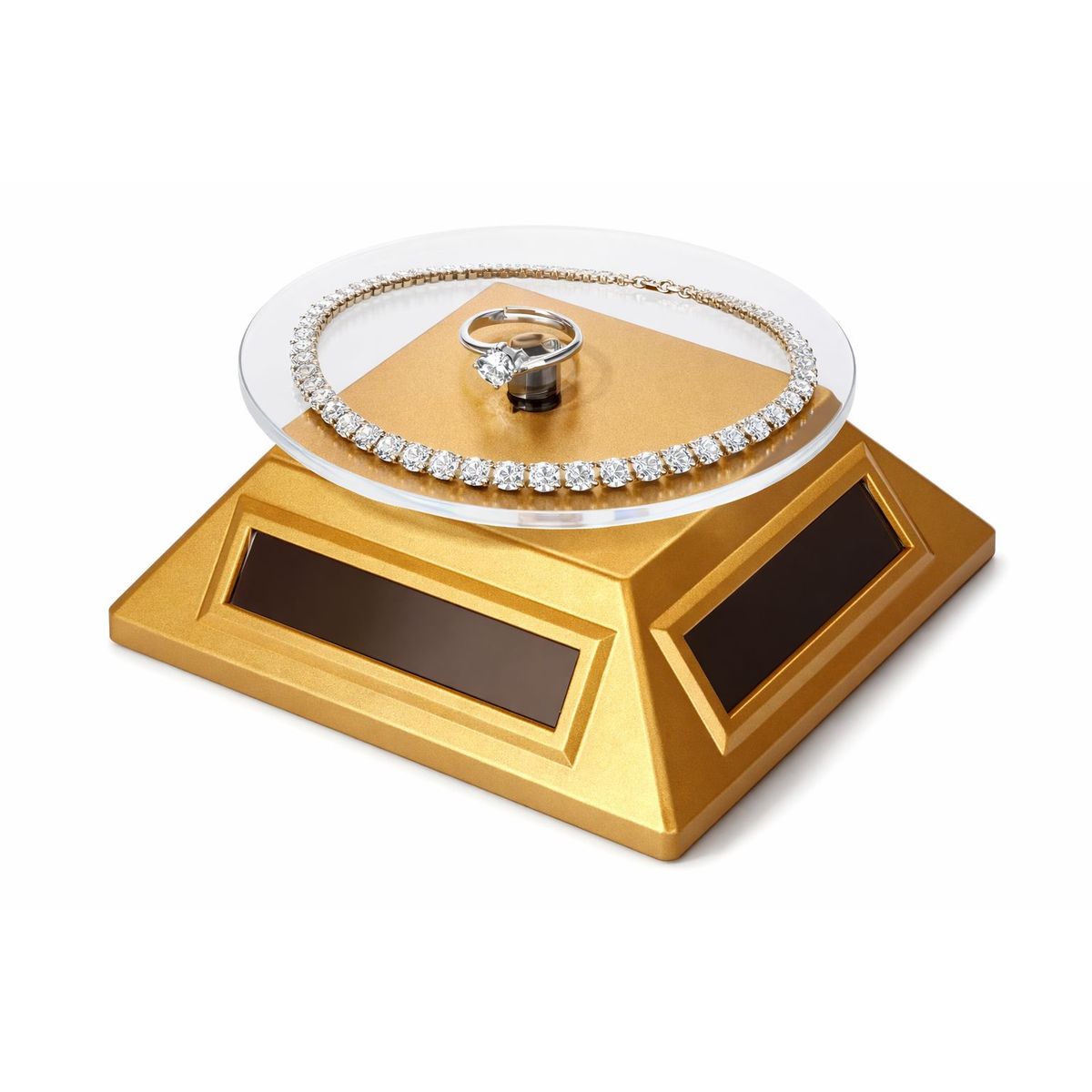 GENERICO - Exhibidor Giratorio 360° Solar Soporte De Joyas Relojes joyas Productos