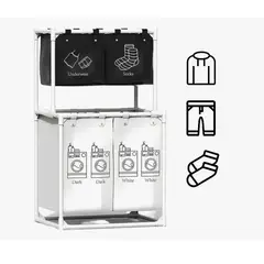 GENERICO - Cesto De Ropa Sucia 4 Compartimentos,gran Capacidad Canasta