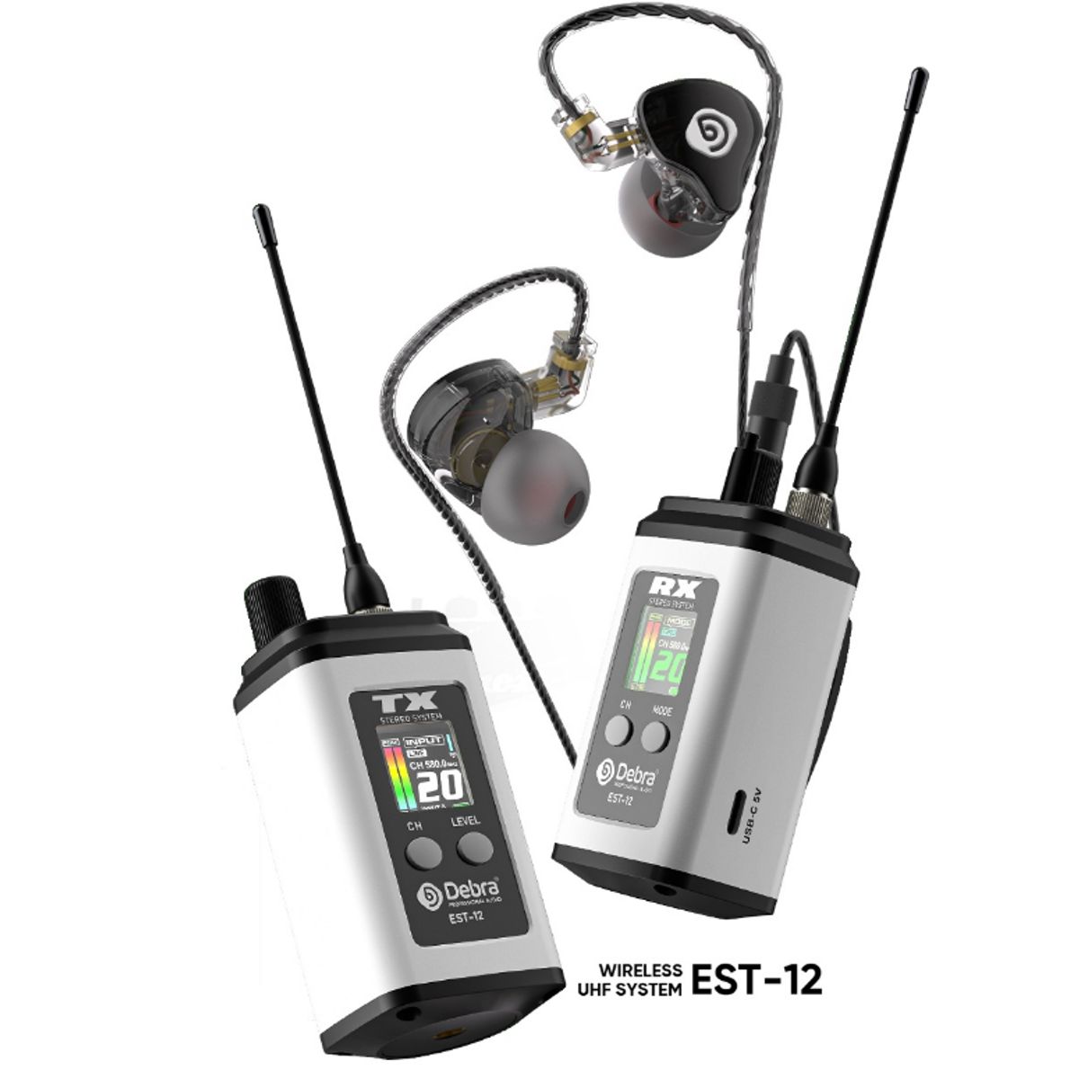 GENERICO - sistema de monitoreo intraaural inalámbrico portátil DEBRA EST-12