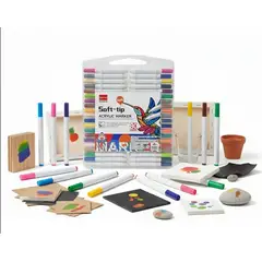 GENERICO - Set De Marcadores Acrílicos 80 Piezas Punta Pincel Plumones Blanco