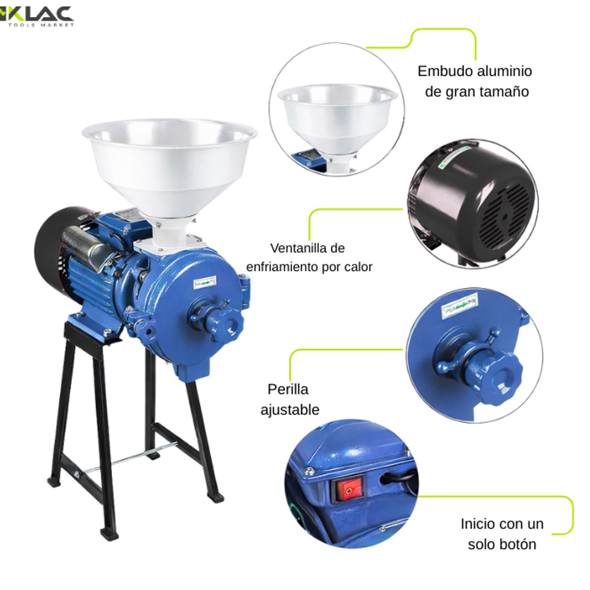 GENERICO - Molino Eléctrico Chancador De Granos Para Humitas 25hp