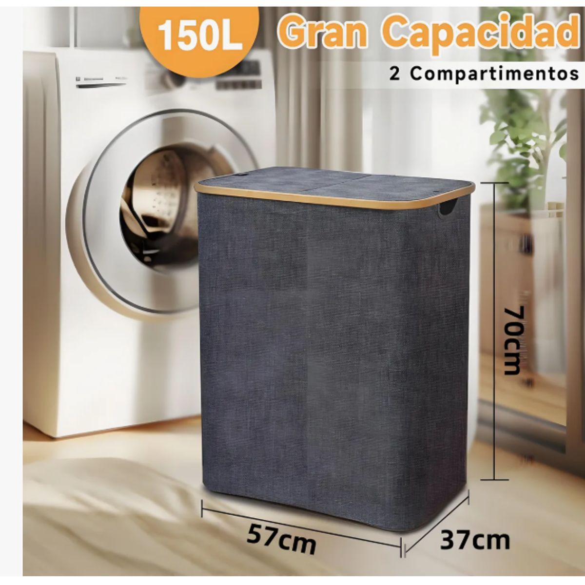 GENERICO - Cesto De Ropa Plegable 150l Grande