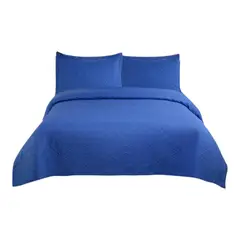 GENERICO - Cobertor Quilt De Verano 2 Plazas De Color Azul Claro