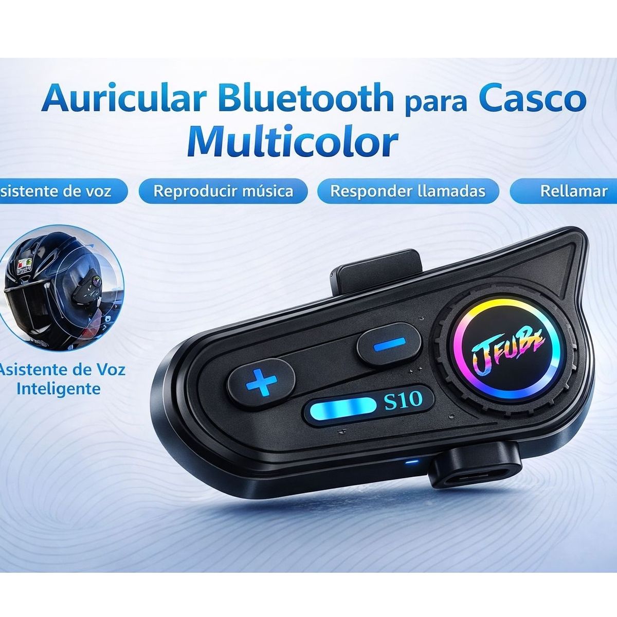 GENERICO - Auricular Bluetooth para Casco de Motocicleta S10 Manos Libres Impermeable IPX6 Intercomunicador
