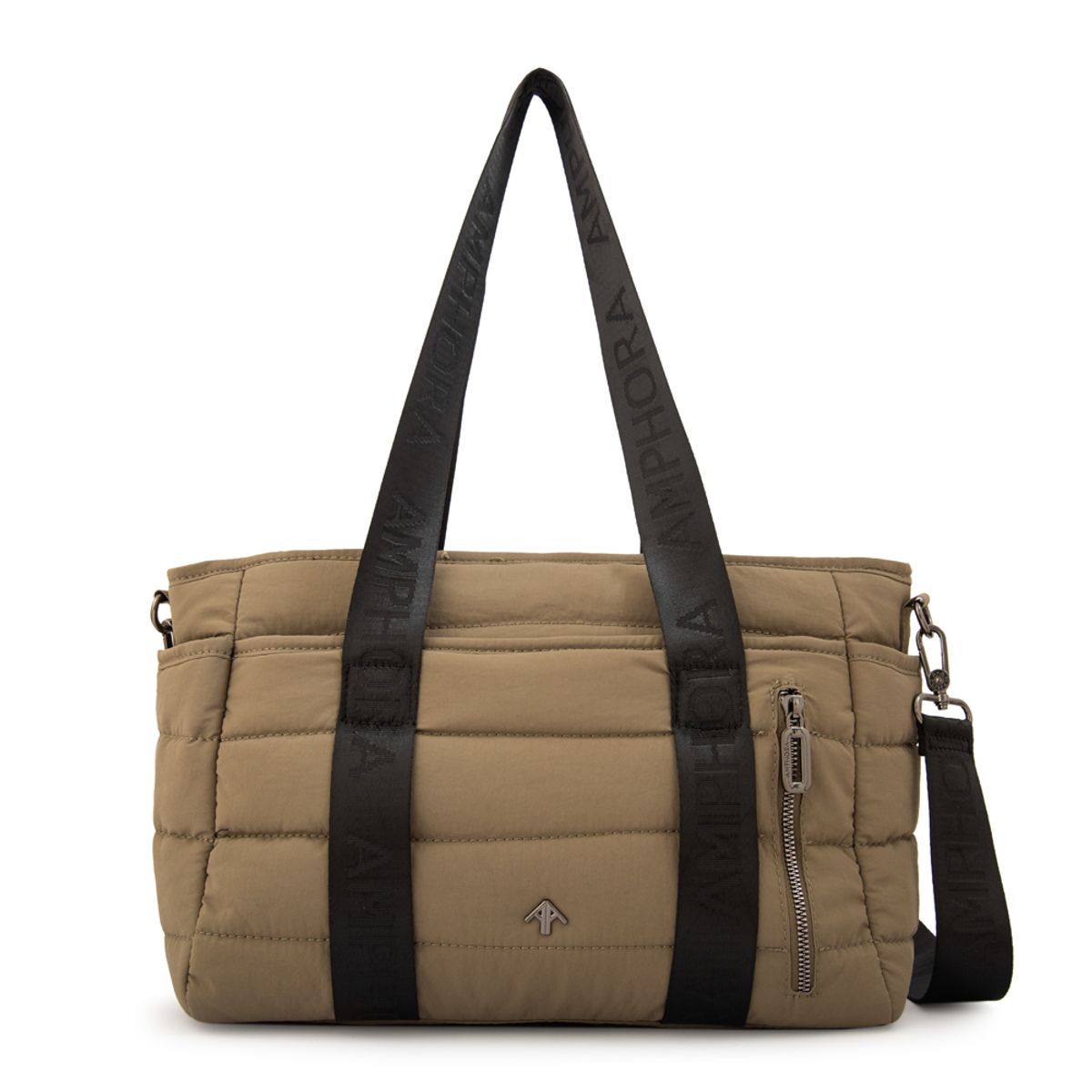 AMPHORA - Cartera tote simona mediana verde oliva